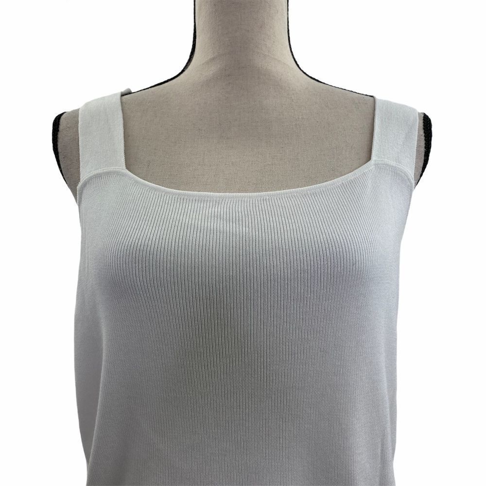 LEITH Grommet Detail White Halter Sweater Tank 1X - Picture 6 of 12